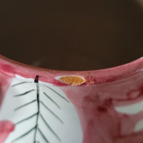 Vintage Made in Italy Pitcher with Bull and Flowers, Hand-Painted *Chips - Picture 5 of 10